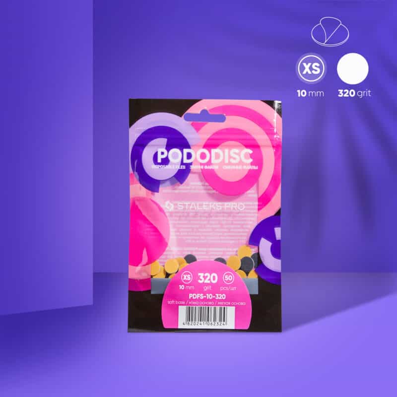 Disposable files on a soft foam layer for pedicure disc PODODISC XS EXPERT 320 grit (50 pcs)