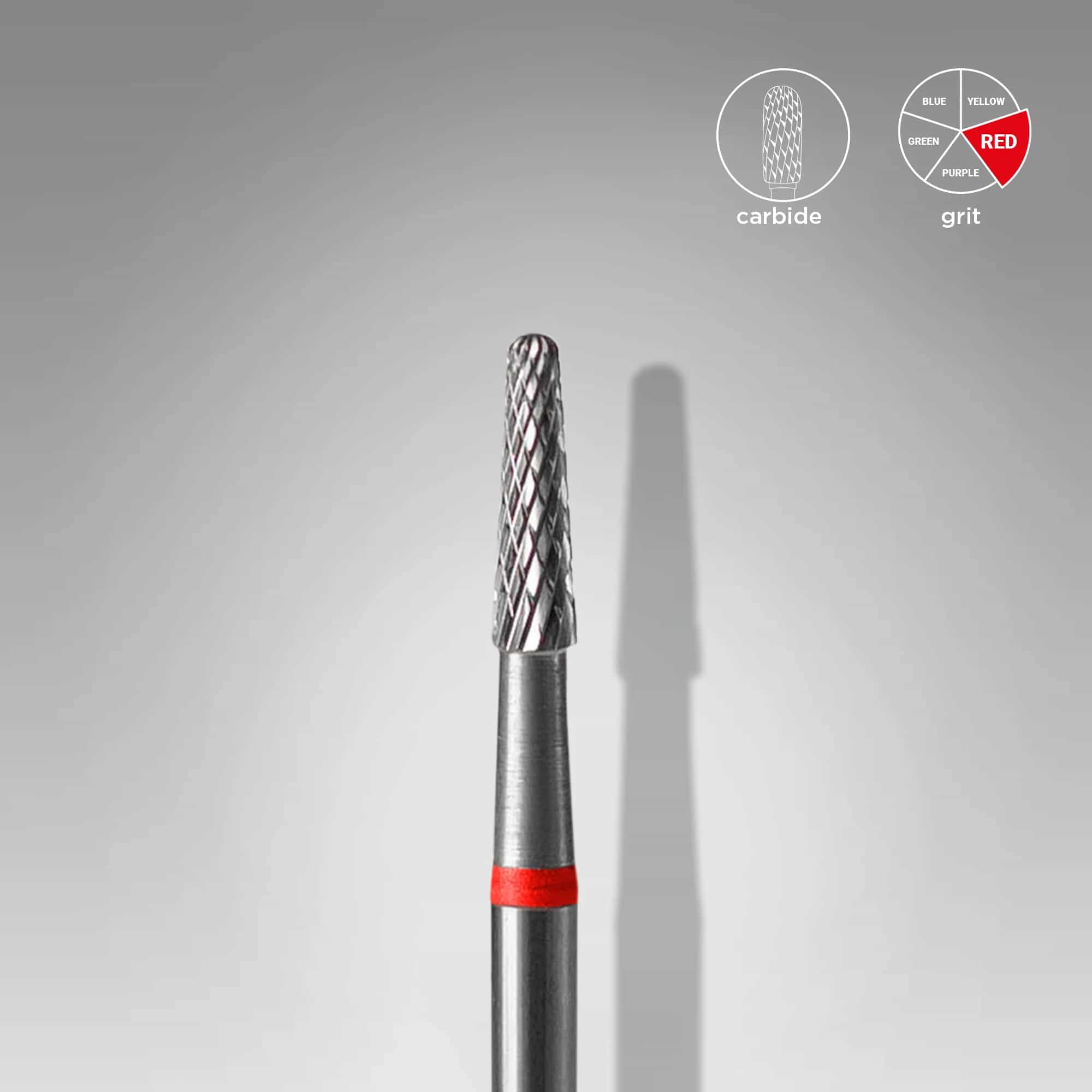 Carbide nail drill bit cone red EXPERT head diameter 2.3 mm / working part 8 mm