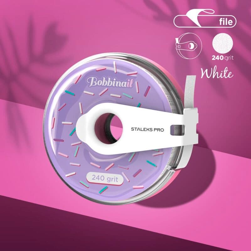 Disposable white abrasive tape EXPERT 240 grit in a plastic case, foto 1 nga 2
