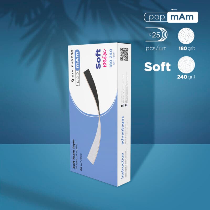 Disposable double-sided files papmAm Mix on soft foam layer EXPERT 20 180/240 grit (25 pcs), foto 1 nga 2
