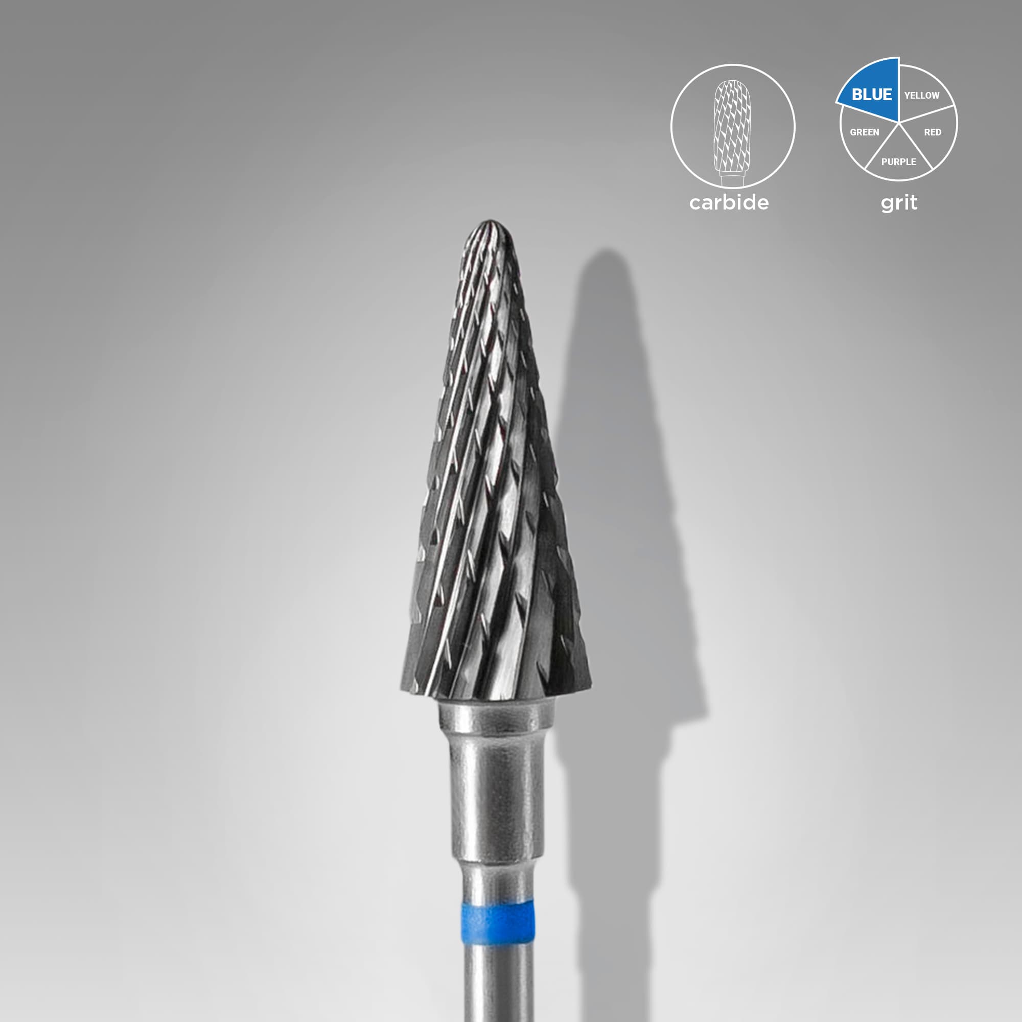Carbide nail drill bit cone blue EXPERT head diameter 6 mm / working part 14 mm, foto 1 nga 2